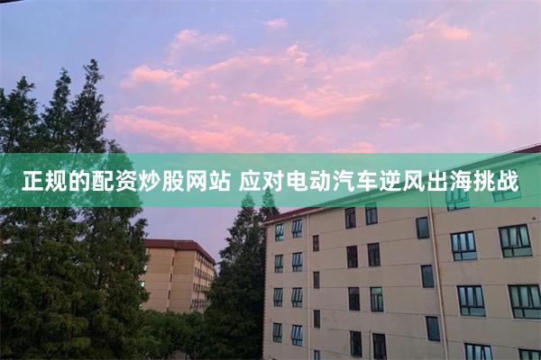 正规的配资炒股网站 应对电动汽车逆风出海挑战