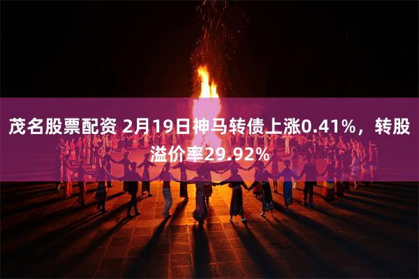 茂名股票配资 2月19日神马转债上涨0.41%，转股溢价率29.92%