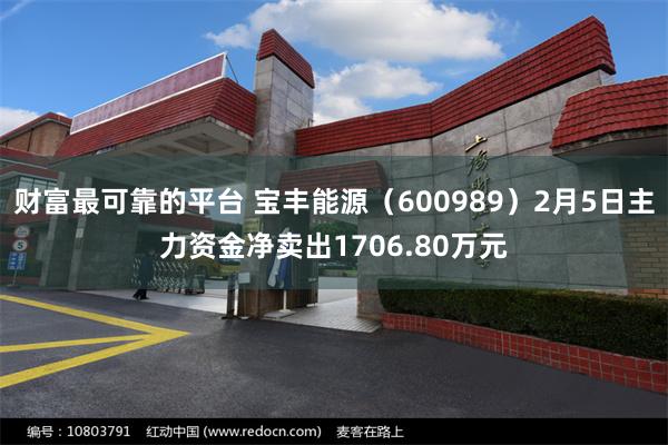 财富最可靠的平台 宝丰能源（600989）2月5日主力资金净卖出1706.80万元