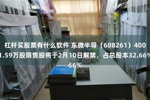 杠杆买股票有什么软件 东微半导（688261）4001.59万股限售股将于2月10日解禁，占总股本32.66%