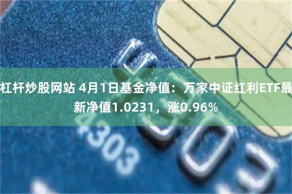 杠杆炒股网站 4月1日基金净值：万家中证红利ETF最新净值1.0231，涨0.96%