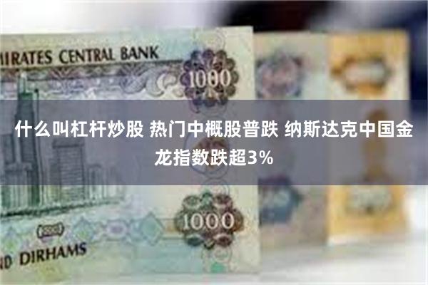 什么叫杠杆炒股 热门中概股普跌 纳斯达克中国金龙指数跌超3%