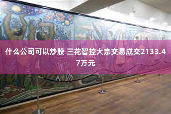 什么公司可以炒股 三花智控大宗交易成交2133.47万元